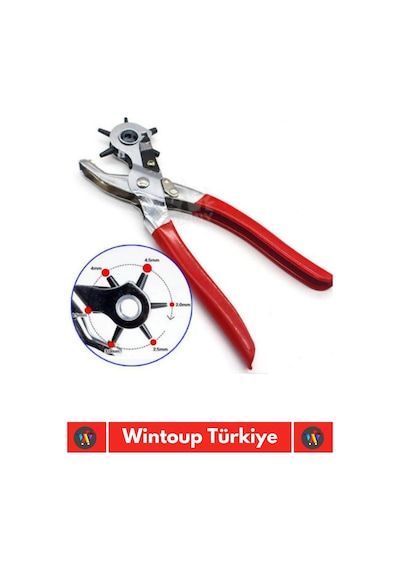 Özel Üretim Yüksek Kaliteli Delik Uç Açıcı Ayarlanabilir 6 Farklı Uçlu Metal Kemer Delme Pensesi