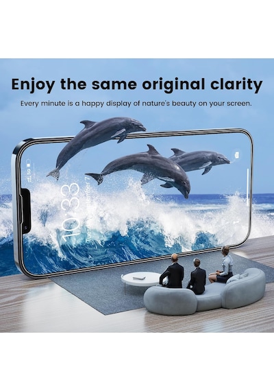 Apple Uyumlu   iPhone 14 Pro Max Cam Aparatlı Kolay Kurulum Kırılmaz Cam