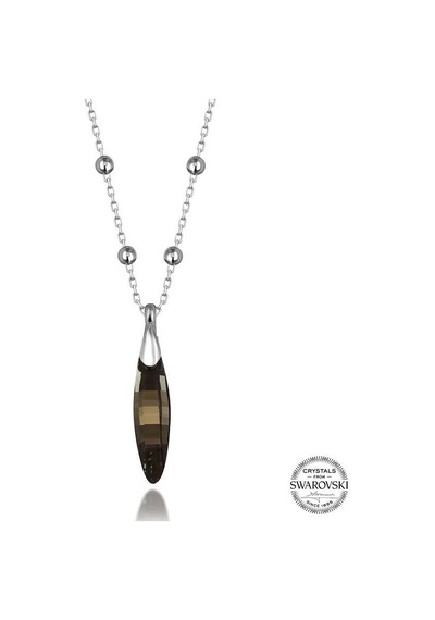 Gumush  Swarovski Crystal Taşlı Top Zincir Çubuk Gümüş Kadın Kolye