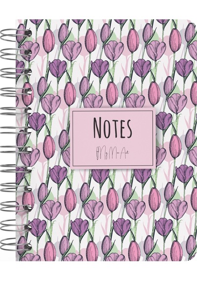 Starflower Tulip Mini Sert Kapaklı Spiralli Defter Set Çok Renkli