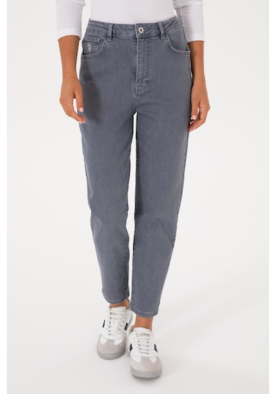U.S. Polo Assn. Kadın Gri Mom High Waist Fit Jean Pantolon 50309422-DN0025