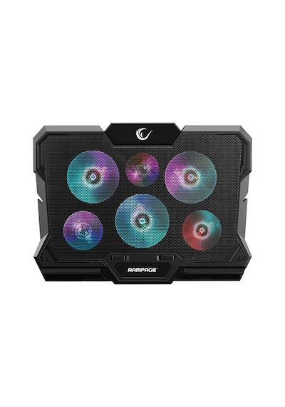Rampage AD-RC10 X-GUST 10" - 17" 6 Fanlı Rainbow Işıklandırmalı Stand Notebook Soğutucu