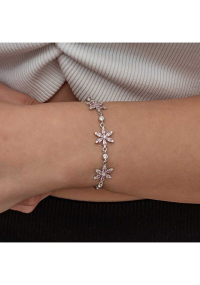 Casera's Gümüş Pembe Lotus Çiçeği Kadın Bileklik Csr2185825 Gümüş