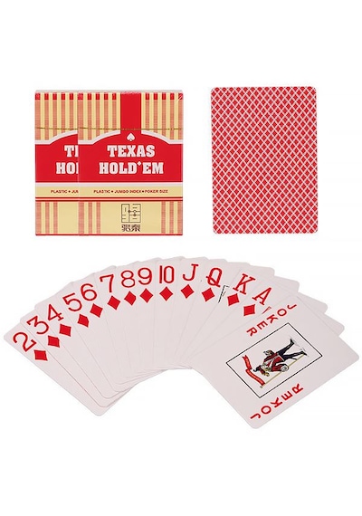 Kırmızı Jumbo Pvc Su Geçirmez Jumbo Blackjack iskambil Oyun Kağıdı cin385kr