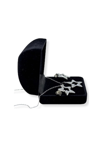 Oya Silver Beyaz Zirkon Taşlı İri Yıldız Gümüş Set&takım