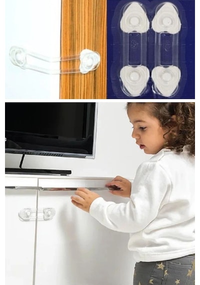 2&amp Apos Li Mini Çok Amaçlı Kilit- Çocuk Güvenlik Gereçkerli Çekmece,dolap,kapak Kilidi 5047 Çok Renkli