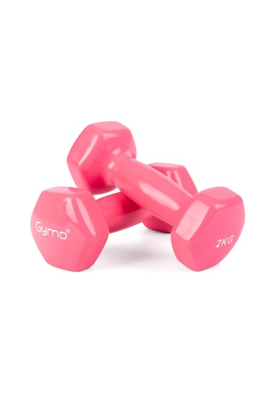 Gymo Hex Shape Vinil Dambıl 2x2kg Pembe