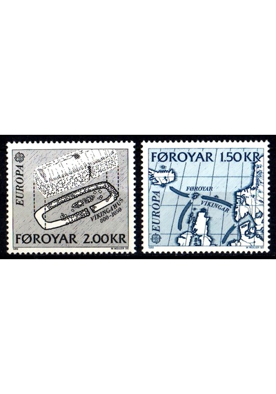 Faroe Adaları 1982 Europa Pulları - Tarihi Olaylar Ws0341