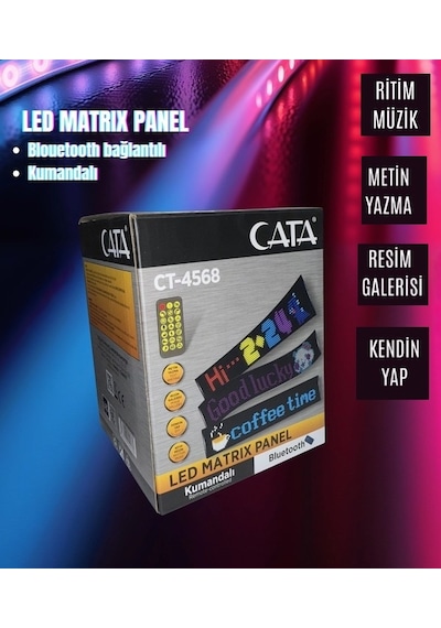 Cata Led Matrıx Sticker Rbg Kumandalı Ritim Müzikli 96x16cm Ct-4568 Diğer