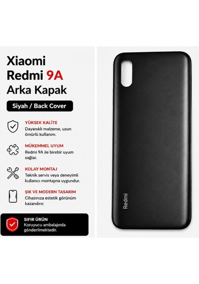 Xiaomi Redmi 9a Arka Kapak Batarya Kapağı Siyah Uyumlu Yedek Parça