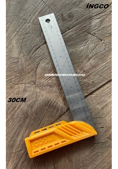 İngco Pro 300mm Çelik Gönye Açılı Gönye 30cm Çelik Açılı Cetvel Paslanmaz