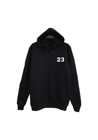 23 Kapüşonlu Sweatshirt Siyah