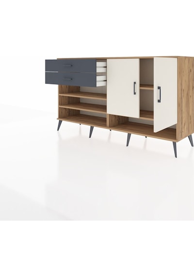 Hyperion Konsol 4 Raflı 2 Çekmeceli 2 Kapaklı 176x44x99 Çam-aytaş Çam-aytaşı/antrasit Hyperion Konsol 4 Raflı 2 Çekmeceli 2 Kapaklı 176x44x99 Çam-aytaş Çam-aytaşı/antrasit