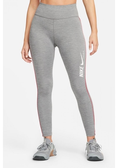 Nike One Dri Fit Training Printed Grey Leggings Toparlayıcı 2 İç Cepli Gri Tayt