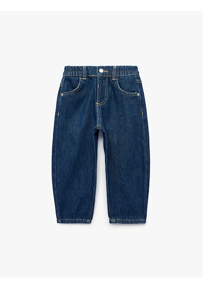 Koton Pamuklu Beli Ayarlanabilir Lastikli Balon Form Denim Pantolon Dark Indıgo 7wmb40002td Koyu İndigo Koton Pamuklu Beli Ayarlanabilir Lastikli Balon Form Denim Pantolon Dark Indıgo 7wmb40002td Koyu İndigo
