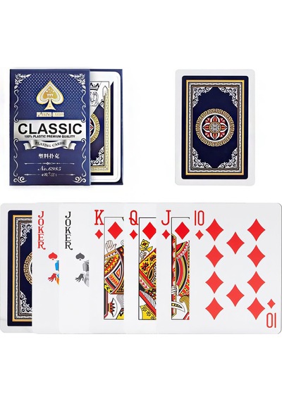 Mavi Pvc Plastik Su Geçirmez İskambil Poker Oyun Kağıdı Rd62mv