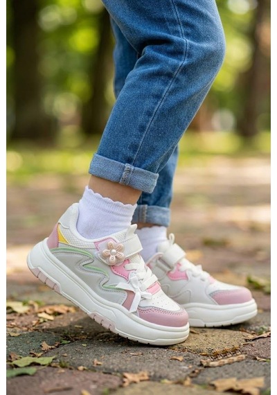 Fort Odessa Cool Fiyonk Detaylı Hafif Rahat Sneaker Kız Çocuk Ayakkabı Beyaz - Pudra Fort Odessa Cool Fiyonk Detaylı Hafif Rahat Sneaker Kız Çocuk Ayakkabı Beyaz - Pudra