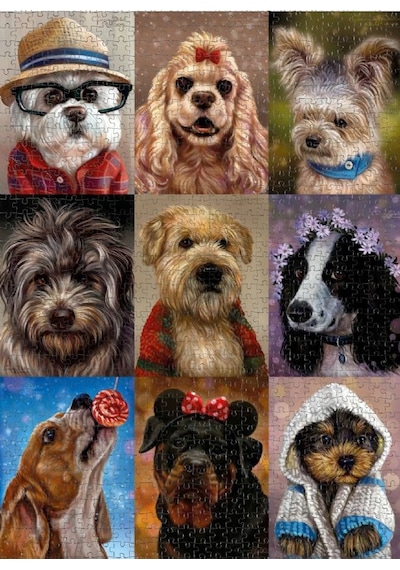Nova 1000 Parça Sevimli Köpekler Kolajı Puzzle