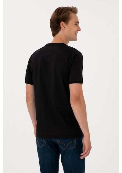 U.S. Polo Assn. Erkek Regular Fit Siyah Bisiklet Yaka Tişört 50300815-VR046