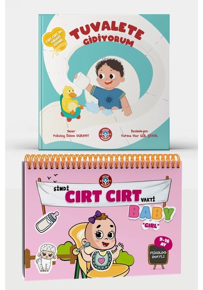 Cırt Cırt Vakti 9 - 16 Ay Kız Bebek Kitabı ve Tuvalete Gidiyorum Cırt Cırtlı Etkinlik Kitabı