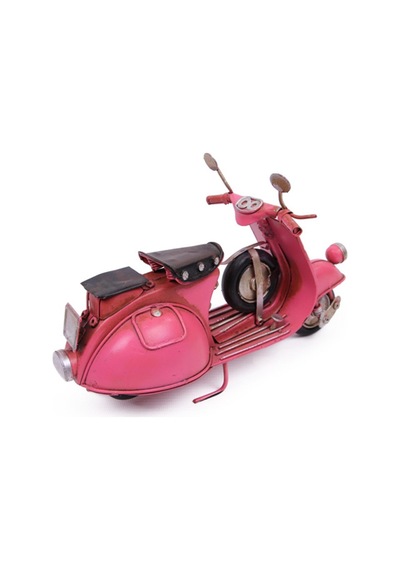 Hediyelik Dekoratif Metal Pembe Scooter