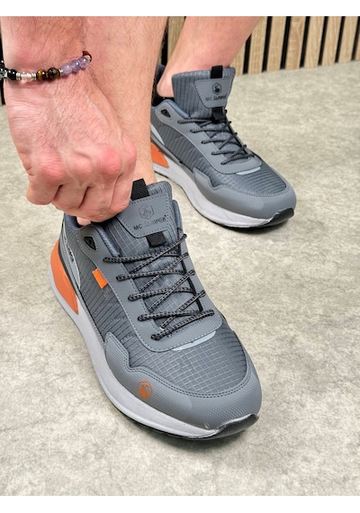 Günlük Erkek Sneaker Bağcıklı Kalın Tabanlı Rahat Hafif Spor Ayakkabı 2019 Füme - Oranj Günlük Erkek Sneaker Bağcıklı Kalın Tabanlı Rahat Hafif Spor Ayakkabı 2019 Füme - Oranj