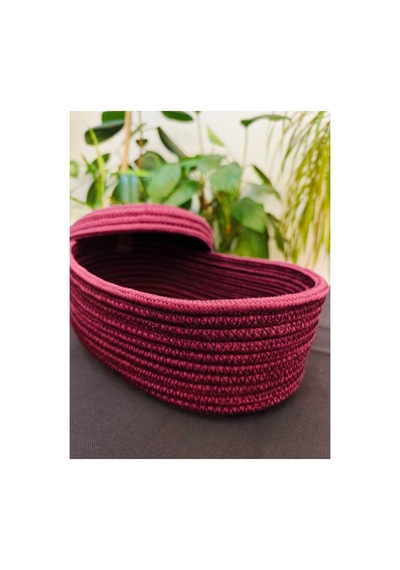 Hasır Jüt Sepet Oval Kapaklı Organizer Düzenleyici 30x20x10 Cm Erik Erik