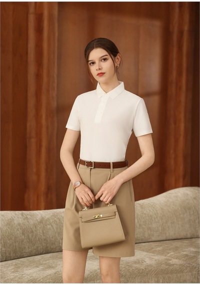 New Performance Premium Polo T-shirt 82% Nylon 18% Spandex Beyaz