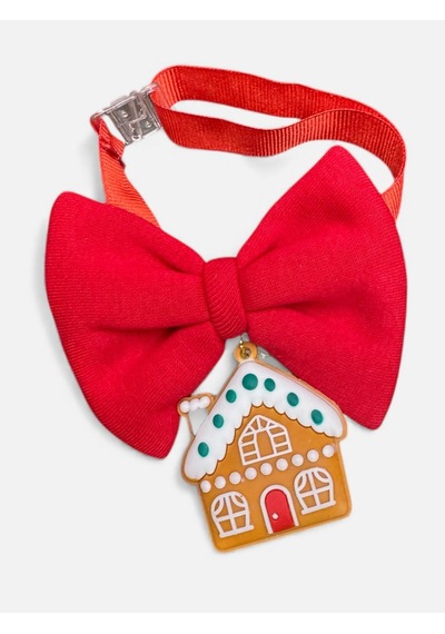 Gingerhome Kedi Papyon Tasması Kırmızı Fiyonk Boyun Aksesuarı Noel Temalı Kedi Süsü