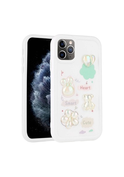 Apple Uyumlu iPhone 11 Pro Max Kılıf Kabartma Figürlü Parlak Zore Toys Silikon Kapak