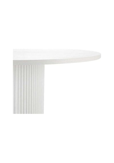 Breeze Yuvarlak Ahşap Bohem Masa 130x130 Beyaz
