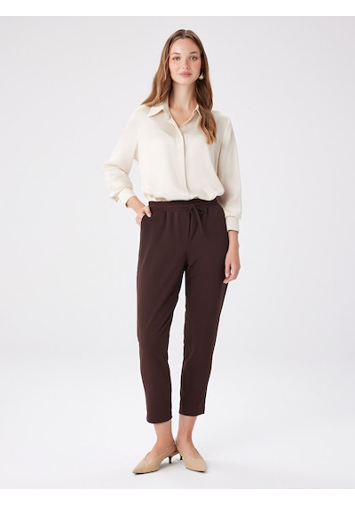 Faik Sönmez Comfort Fit Krep Örme Pantolon W27pnt002 Bw27pnt00230 Kahve