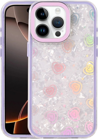 Apple  Uyumlu  iPhone 15 Pro Lumi Desenli Kapak Mor