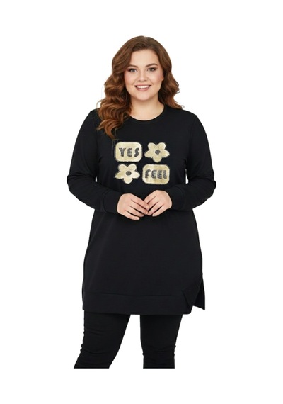 Caftan Kadın Sıfıryaka Taşlı Tunik Bgl-st05087 Siyah