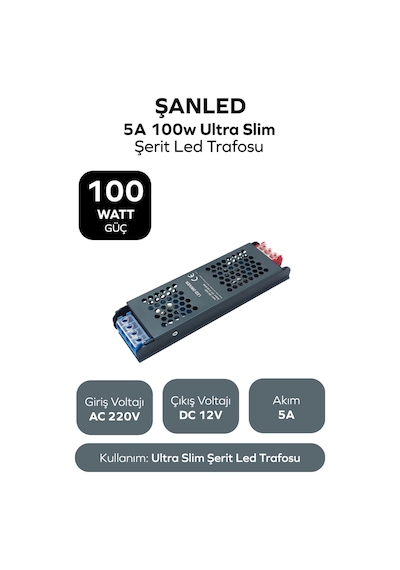 100w 5a Ultra Slim Şerit Led Trafosu 5 A Trafo