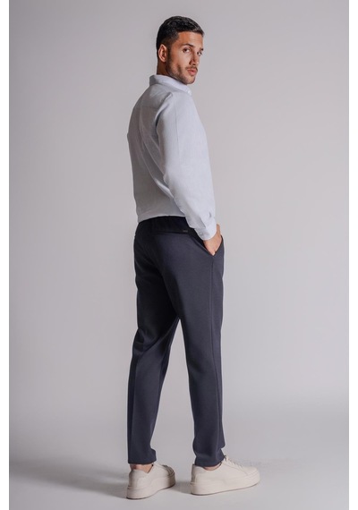 Braccas Erkek Yandan Cepli Beli Ribanalı Slim Fit Chino Pantolon Lacivert Lacivert