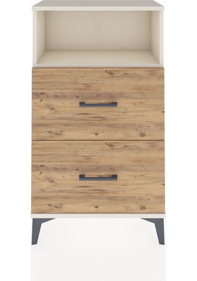 Arges Komodin Tek Raflı 2 Çekmeceli 60x30x106 Aytaşı-çam Aytaşı