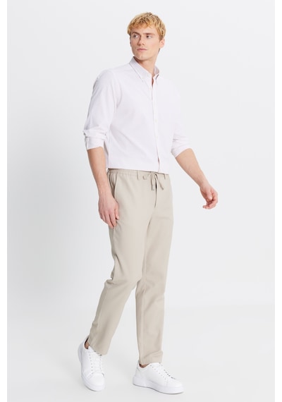 AC&Co / Altınyıldız Classics Erkek Bej Slim Fit Dar Kesim Beli Bağlamalı Yan Cepli Pantolon Bej AC&Co / Altınyıldız Classics Erkek Bej Slim Fit Dar Kesim Beli Bağlamalı Yan Cepli Pantolon Bej