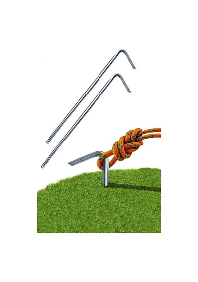 Çelik Çadır Kazığı 30 Cm Uzunluk 4.5 Mm Kalınlık Çadır Tente İçin Kullanım 4 Adet Uzun Kalın Gümüş