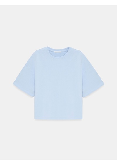 Dilvin 31017 %100 Pamuk Basic T-shirt-açık Mavi