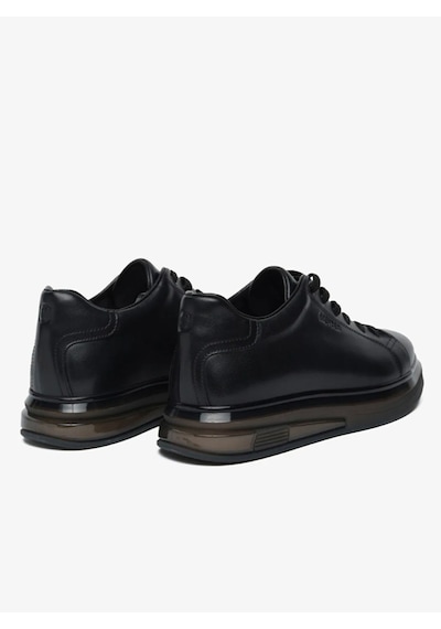 Greyder 64650 6y Siyah Hakiki Deri Erkek Sneaker Deri Spor Ayakkabı Siyah