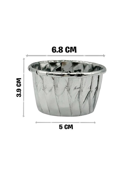 Gold Ve Silver Muffin Kek Kapsülü Altın Gümüş 50li - V Kağıt Çok Renkli Diğer