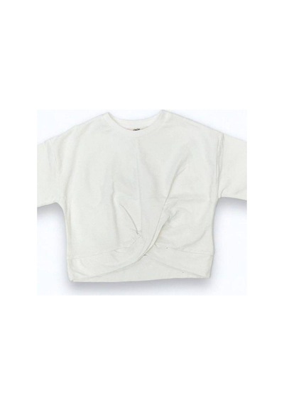 Çikoby Kız Çocuk Crop Bluz Pul Payetli Etekli Takım-14891 Ekru