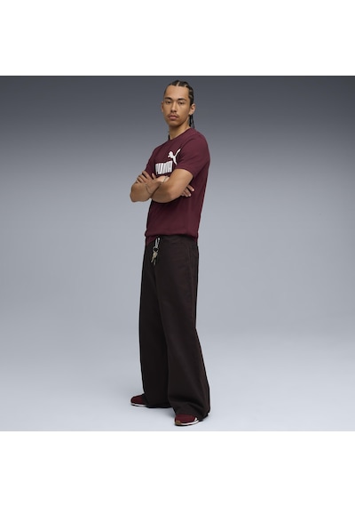 Puma Ess No. 1 Logo Tee Erkek Yetişkin T-shirt Bordo