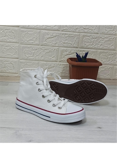 Fiyra 555 Beyaz Uzun Unisex Sneaker Keten Spor Ayakkabı 001