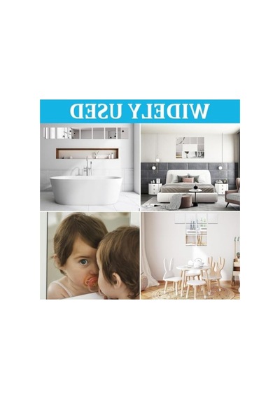 Kendinden Yapışkanlı Akrilik Mıknatıslı Ayna - 30x30 Cm Açık Gri