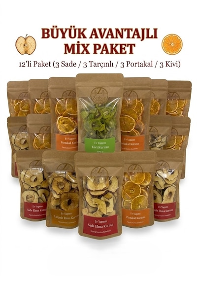 Kurutulmuş Meyve Mix Set Avantajlı Paket 12 X 50 G 600 G