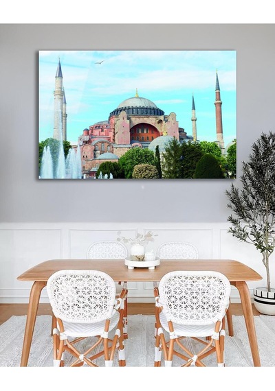 Ayasofya Camii Cam Tablo İslami Dini Modern Ev Ofis Salon Hediyelik Büyük Tablo Duvar Dekoru