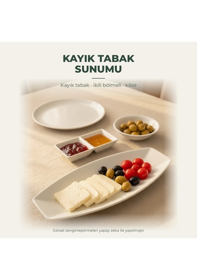 Beyaz Porselen 16 Parça 6 Kişilik Kahvaltı Takımı Kahvaltılık Sunum Seti