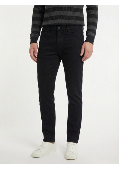 Kip Siyah Dokuma Slim Fit Casual Pamuk Karışımlı Pantolon Siyah -